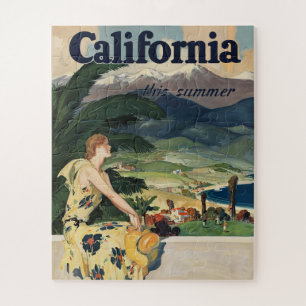 Puzzle Affiche de voyage en Californie vintage