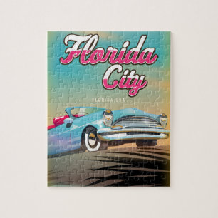 Puzzle Affiche de voyage Florida City Vintage