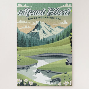Puzzle Affiche de voyage Mont Elbert Montagnes Rocheuses