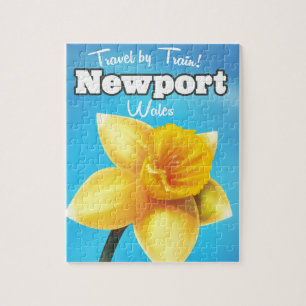 Puzzle Affiche de voyage Newport Wales vintage Jonquille