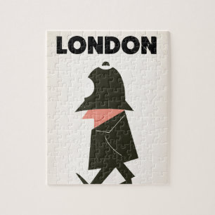 Puzzle Affiche de voyage Policier de Londres vintage