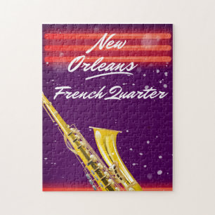 Puzzle Affiche de voyage Saxophone du Quartier Français d