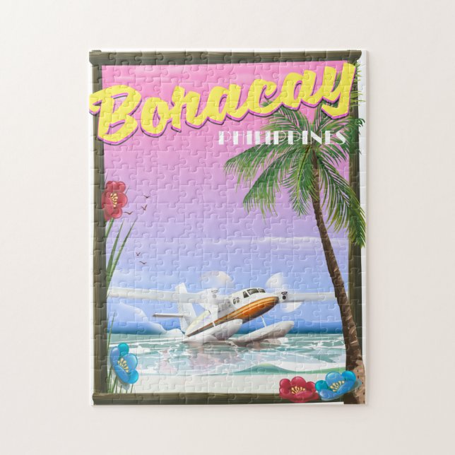 Puzzle affiche de voyage sur la plage de Boracay aux Phil (Vertical)