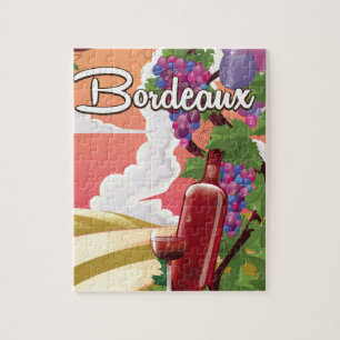Puzzle Affiche de voyage vin vintage Bordeaux France