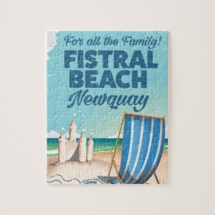 Puzzle Affiche de voyage vintage de Fistral Beach Newquay