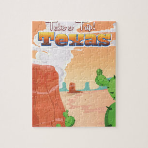 Puzzle Affiche de voyage vintage du Texas