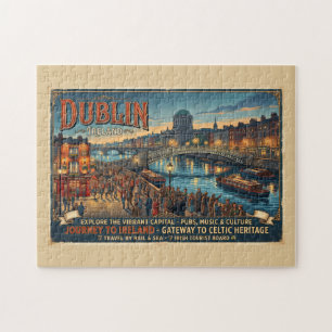 Puzzle Affiche de voyage vintage Dublin Irlande