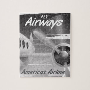 Puzzle Affiche de voyage vintage Fly Airways