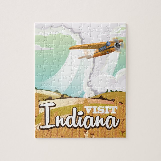 Puzzle Affiche de voyage vintage Indiana (Vertical)