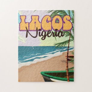 Puzzle Affiche de voyage vintage Lagos, Nigeria