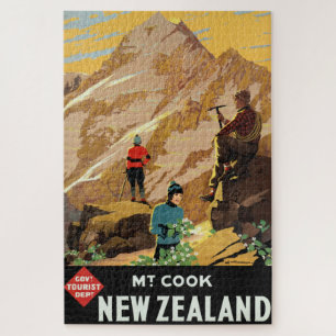 Puzzle Affiche de voyage Vintage Mount Cook Nouvelle-Zél