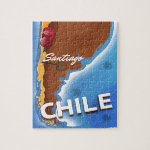 Puzzle Affiche de voyage vintage Santiago Chili