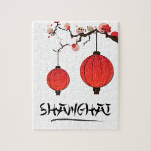 Puzzle Affiche de voyage vintage Shanghai Chine