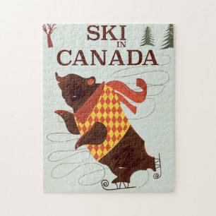 Puzzle Affiche de voyage vintage Ski au Canada