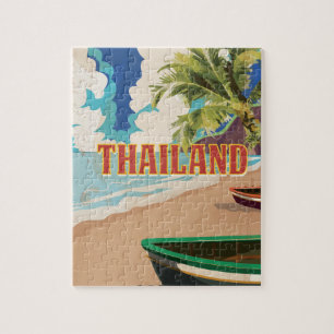 Puzzle Affiche de voyage vintage Thaïlande