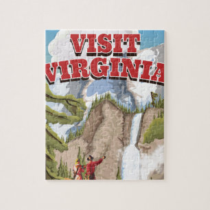 Puzzle affiche de voyage vintage Virginia State