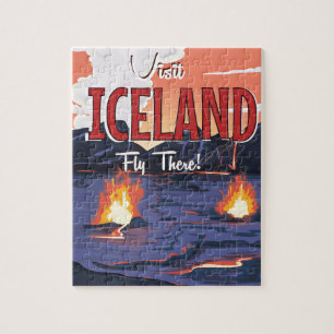 Puzzle Affiche de voyage vintage Visitez l'Islande