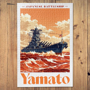 Puzzle Affiche maritime vintage du cuirassé japonais Yama