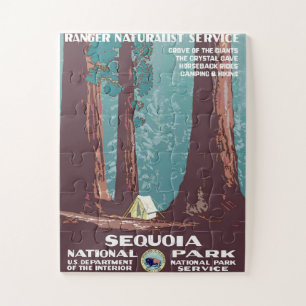 Puzzle Affiche vintage 1938 du Parc National de Sequoia