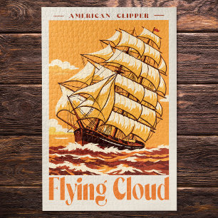 Puzzle Affiche Vintage Bateau Américain Clipper Flying Cl