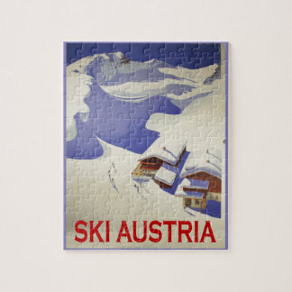 Puzzle Affiche vintage de ski, ski Autriche