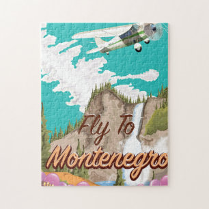 Puzzle Affiche vintage de voyage de vol de Monténégro