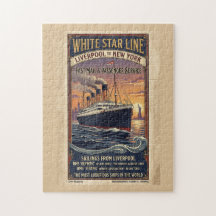 Affiche vintage White Star Line Olympic & Titanic