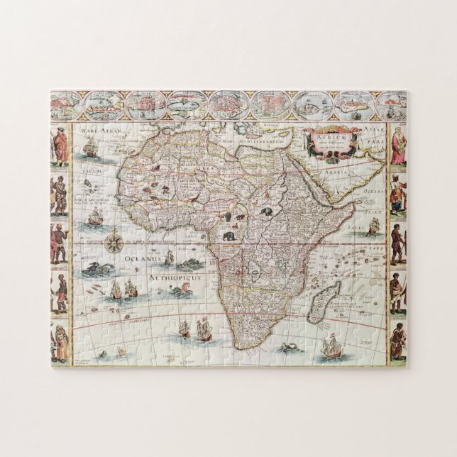 Puzzle Africa nova description (1690) par Willem Janszoon (Horizontal)