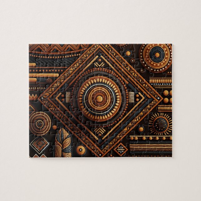 Puzzle Africain géométrique ethnique traditionnel motif (Horizontal)