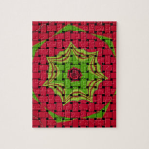 Puzzle African Lovely Design rouge tissé