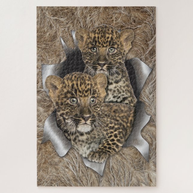 Puzzle African Wildlife Panel Wall Art (Vertical)