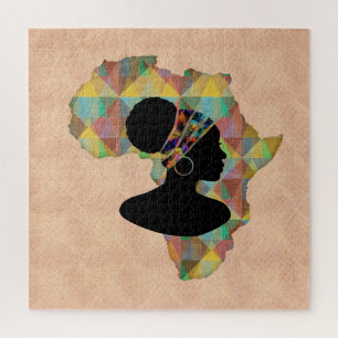 Puzzle Afrique   Une femme africaine enveloppée dans la t