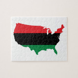Puzzle Afro-Américain _ Couleurs rouge, noir et vert