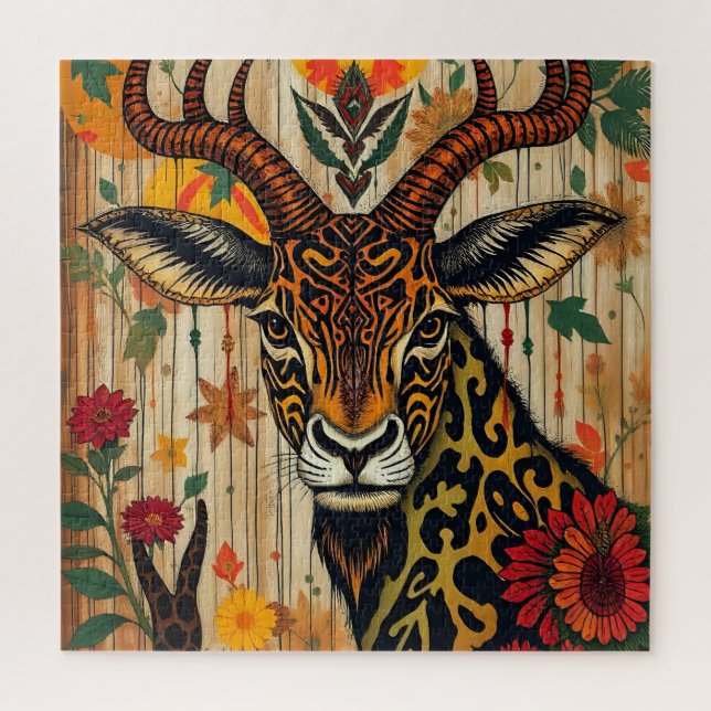 Puzzle afro-kwanzaa Animaux sauvages déguisés (Vertical)