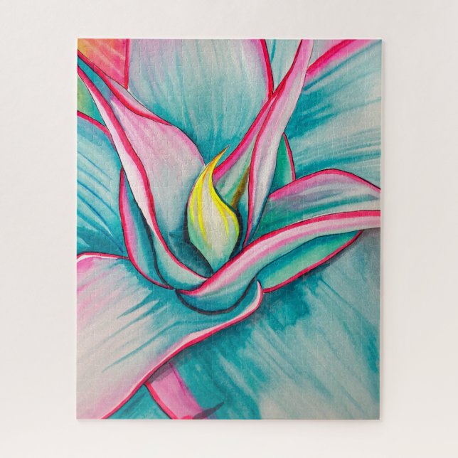 Puzzle Agave aquarelle succulente art fin (Vertical)