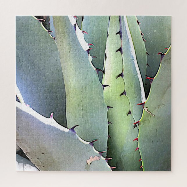 Puzzle Agave Plante Succulent Cactus Vert (Vertical)