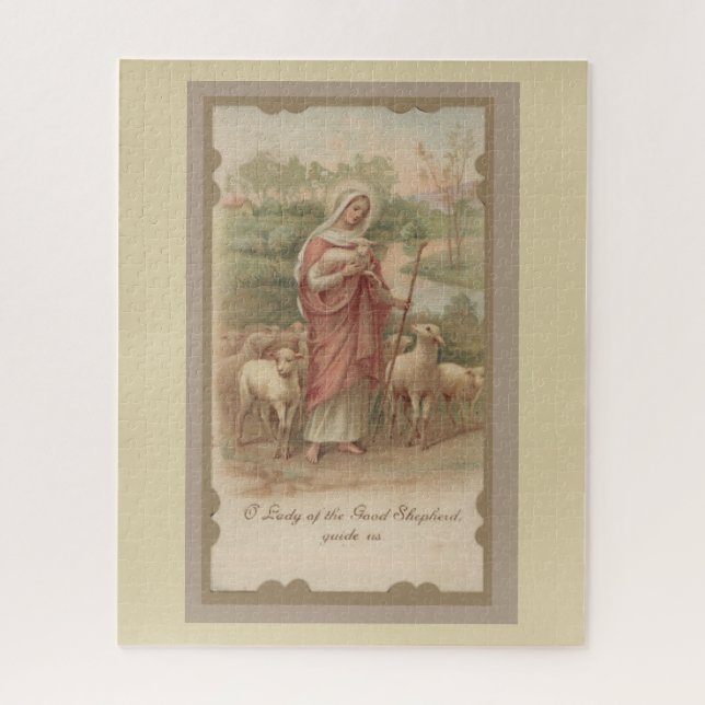 Puzzle Agneau béni de Jésus de bébé de mère de Vierge (Vertical)