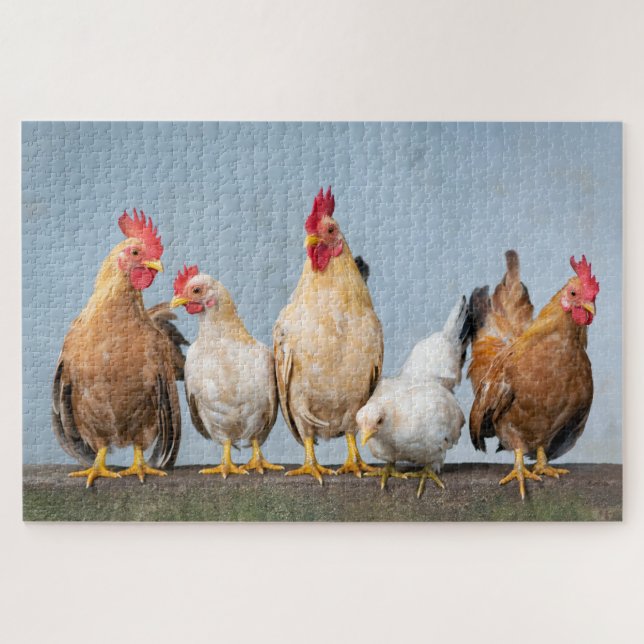 Puzzle Agritourisme Poulets Coqs Nature Animaux mignons (Horizontal)