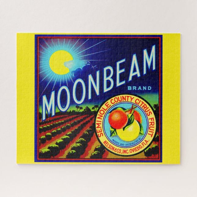 Puzzle agrume de marque de Moonbeam d'étiquette de caisse (Horizontal)