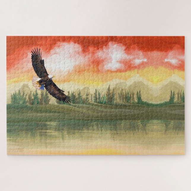 Puzzle Aigle de Bald au coucher du soleil (Horizontal)