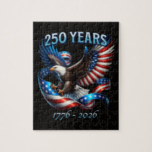 Puzzle Aigle et drapeau patriotiques 250 ans 1776-2026
