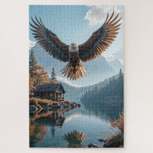 Puzzle Aigle Majestueux qui s'enfonce sur un Lakeside ser