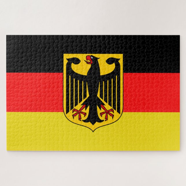 Puzzle Aigle noir allemand, drapeau allemand Deutschland (Horizontal)