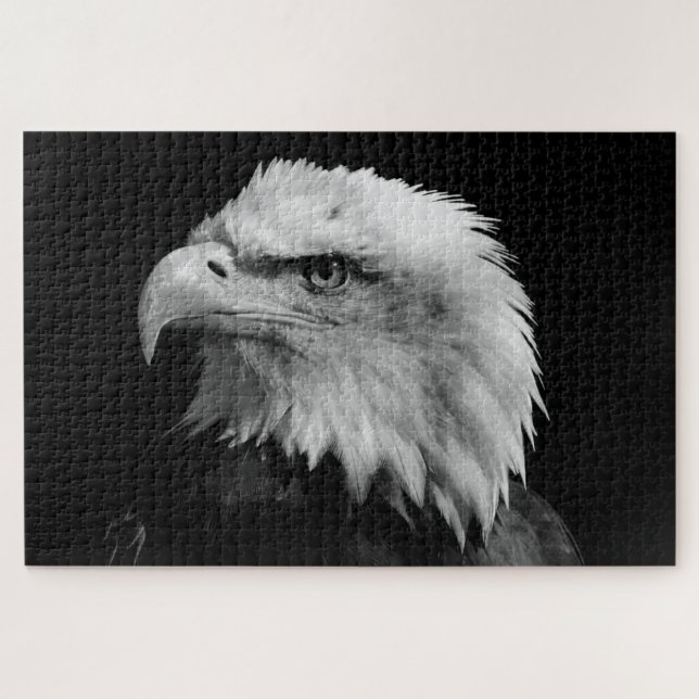 Puzzle Aigle noir et blanc - Animaux (Horizontal)