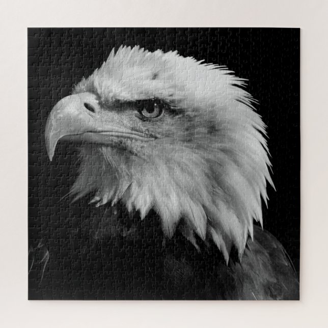 Puzzle Aigle noir et blanc - Animaux (Vertical)