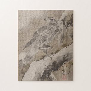 Puzzle Aigle tenant un petit oiseau ca. 1887 Kawanabe Kyō