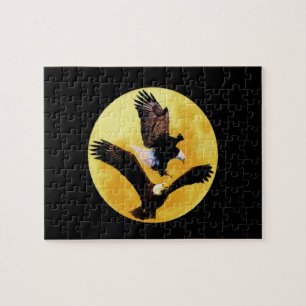 Puzzle Aigles chauves et pleine lune