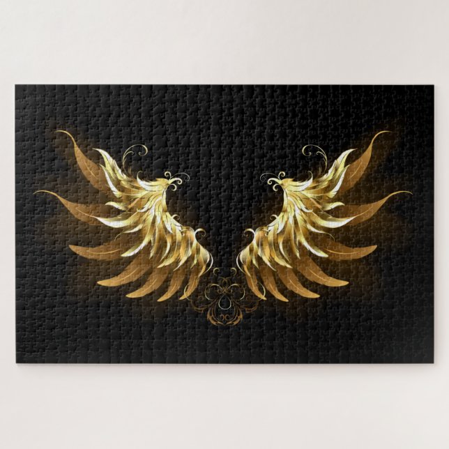 Puzzle Ailes d'Ange d'or sur arrière - plan noir (Horizontal)