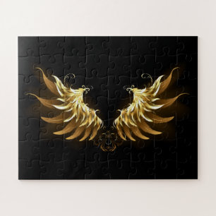 Puzzle Ailes d'Ange d'or sur arrière - plan noir