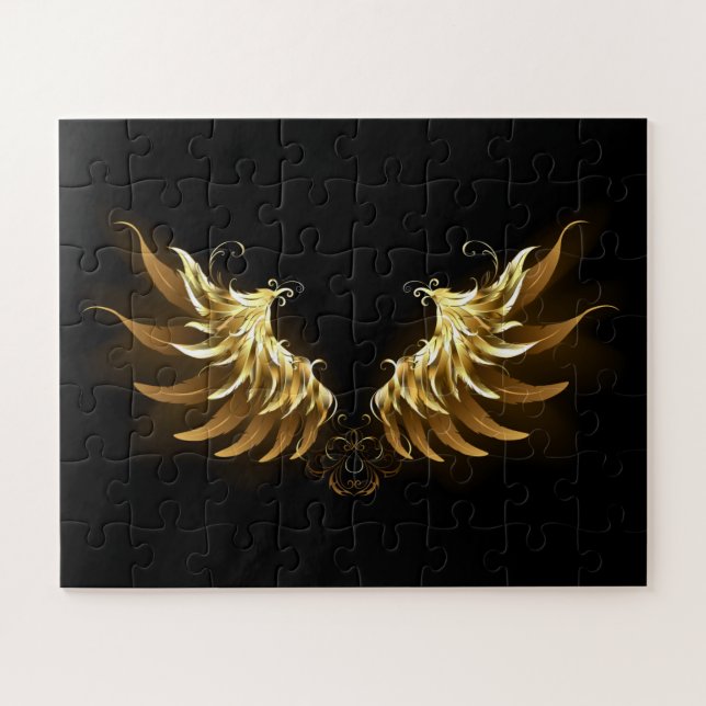 Puzzle Ailes d'Ange d'or sur arrière - plan noir (Horizontal)
